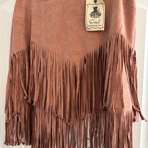 Easel Blush Suede Skirt